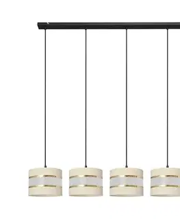 Svietidlá  Luster na lanku HELEN 5xE27/15W/230V krémová/čierna/zlatá W-L 0801/5 BK-B +EC+GO+MAT