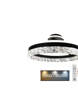 Svietidlá  LED Stmievateľný prisadený luster LED/86W/230V 3000-6500K čierna + diaľkové ovládanie TA1306/B