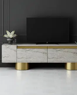 Konferenčné stolíky Televízny stolík Bohom Travertine and Gold