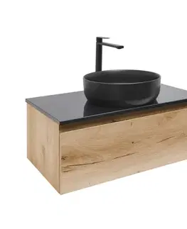 Kúpeľňový nábytok Kúpeľňová skrinka s umývadlom a technickým kameňom SAT B-Way 79x30x45 cm dub BWAY80OAKTKUB BWAY80OAKTKUB