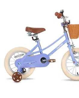 Bicykle Detský bicykel Joystar Retro 14" s košíkom • 92-120 cm fialová