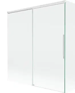 Sprchové dvere MEXEN/S - Rox L vaňová zástena 2-krídlová posuvná 150 + 70 x 150, transparent, biela 8C9L-150-070-20-00