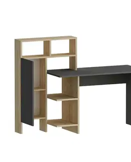 Konferenčné stolíky Pracovný stôl Bugra Anthracite and Oak