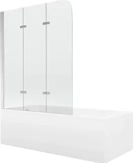 Sprchové dvere MEXEN/S - Cubik obdĺžniková vaňa 160 x 70 cm s panelom + vaňová zástena 120, transparent, chróm 550316070X9012030100