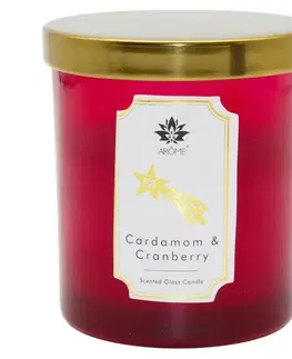 Vianočné dekorácie Arome Sviečka vo farebnom skle s viečkom, Cardamon & Cranberry, 125 g