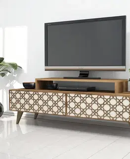 TV stolíky TV stolík City - Walnut, Cream