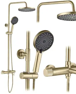 Kúpeľňové batérie REA REA - Sprchový set Lungo Stripe Brush Gold REA-P9490