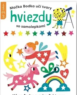 Nalepovačky, vystrihovačky, skladačky Mačka Bodka učí tvary: Hviezdy - so samolepkami