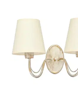 Svietidlá  Nástenná lampa MALBO 2xE27/15W/230V béžová K-2920/2 WT+AB+EC