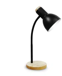 Lampy  Stolová lampa MARMA 1xE27/40W/230V čierna/kaučukovník PDL333B