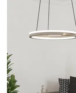 Svietidlá Eglo 901824 - LED stmievateľný luster na lanku MEZZOMONTE 2xLED/20W/230V béžová + diaľkový ovládač 901824