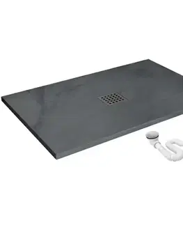 Sprchové vaničky Vanička obdĺžniková Rock Rea K4583 grey 80x120