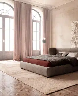 Čalúnené postele DELIFE Čalúnená posteľ Simea 180x200 cm mikrovlákno taupe vintage