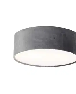 Stropné osvetlenie Moderné stropné svietidlo sivé 30 cm so zlatým vnútrom - Drum