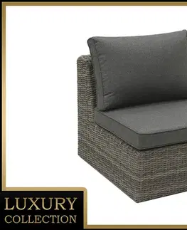 Záhradné stoličky a kreslá DEOKORK Ratanový stredový diel BORNEO LUXURY (sivá)