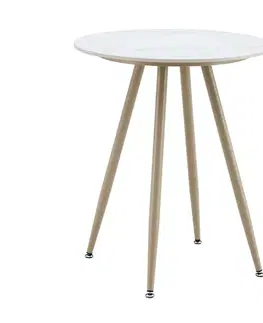 Záhradné stoly ROUND záhradný stôl 60 cm, biela/béžová