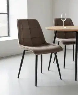 Kuchynské a jedálenské stoličky Signal Jedálenská stolička CHIC VELVET | čierny mat nohy Farba: cappuccino BLUVEL 38