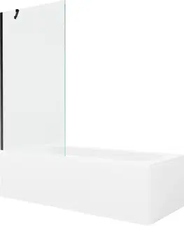 Sprchové dvere MEXEN/S - Vega obdĺžniková vaňa 180 x 80 cm s panelom + vaňová zástena 90, transparent, čierna 550118080X9509000070