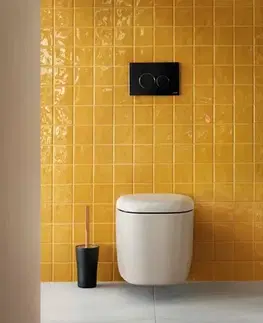 WC tlačidlá k nádržkám Ovládacie tlačidlo VitrA Vetro sklenené čierne 740-1601 740-1601