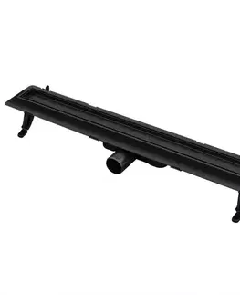 Sprchové kúty Odvodnenie líniové Reverzibilné Duplex čierna  ABS+Inox 800
