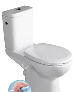 Záchody SAPHO - HANDICAP WC kombi misa zvýšená Rimless, zadný odpad, biela K11-0221