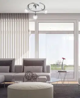 Stropná svetla Špirálová stropná lampa 3X40W G9 chróm BOMBOLA