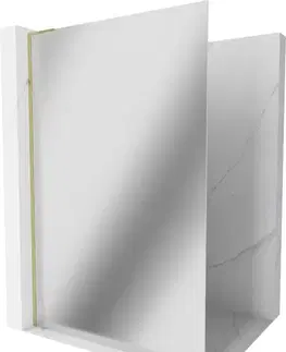 Sprchové dvere MEXEN/S - Kioto L Sprchová zástena WALK-IN 90 x 200, zrkadlové, zlato 800-090-103-50-50