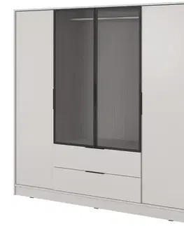 Šatníkové skrine Skriňa Kelly 4D RM cashmere s LED