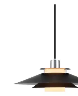 Svietidlá Halo Design 990808 - Závesný luster na lane RIVOLI 1xE27/40W/230V pr. 40 cm čierna/lesklý chróm 990808