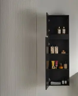 Kúpeľňový nábytok CERANO - Kúpeľňová skrinka vysoká Carole - čierna matná - 45x150x34 CER-431644