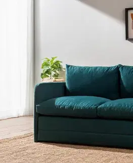 Pohovky a gauče Dvojmiestna rozkladacia pohovka Saga XL 2-Seater - Petrol Green