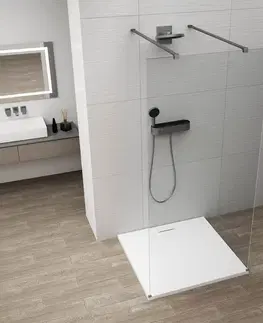 Sprchové dvere POLYSAN - ESCA GUN METAL jednodielna sprchová zástena do priestoru, číre sklo, 1500  ES1015-12