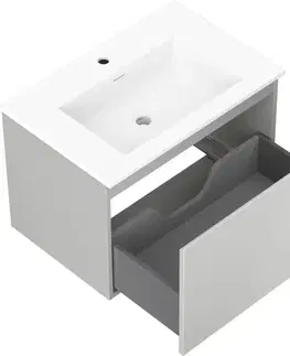 Kúpeľňový nábytok MEXEN/S - Orio kúpeľňová skrinka 70 cm s umývadlom Otis, 1 šuplík, sivá mat/biela mat 91A10-07047-1-BF62-W18M01