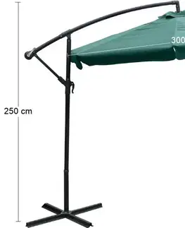 Záhradné slnečníky a doplnky NABBI Sunflower SV záhradný slnečník zelená