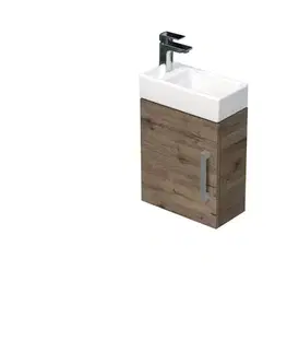 Kúpeľňový nábytok Kúpeľňová skrinka s umývadlom SAT Cube Way 40x47, 5x20 cm dub Wellington mat CUBE320401DDW CUBE320401DDW