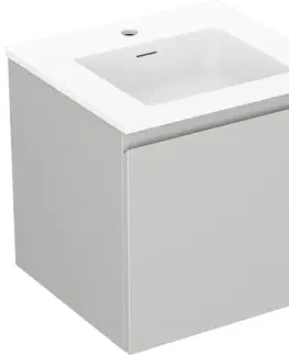 Kúpeľňový nábytok MEXEN/S - Orio kúpeľňová skrinka 50 cm s umývadlom Otis, 1 šuplík, šedá mat/biela mat 91A10-05047-1-BF62-W18M01