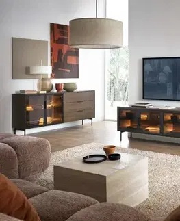 Nábytok ArtLas Komoda NAIRE 181 2D3S s LED osvetlením | dub dunin