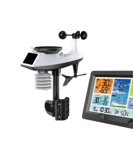 Meteostanice, teplomery a vlhkomery  TE90- Profesionálna meteostanica s farebným LCD displejom a budíkom 3xAA TE90
