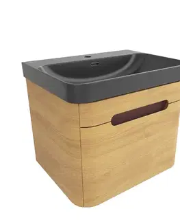 Kúpeľňový nábytok Kúpeľňová skrinka s umývadlom SAT Fusion 57,5x43x45 cm dub medový mat SATFUSION60DMBKM SATFUSION60DMBKM