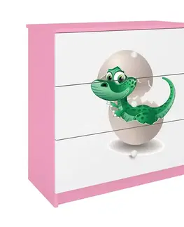 Komody so zásuvkami Detská komoda Babydreams ružová – Dino