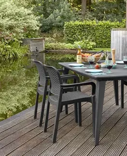 Záhradné plastové zostavy Elvisia Záhradný set NOOR 4 + 1 | grafit