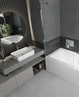 Sprchové dvere MEXEN/S - Cube obdĺžniková vaňa 170 x 80 cm s panelom + vaňová zástena 100, transparent, chróm 550517080X9510000001
