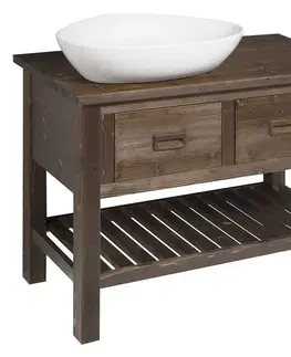 Kúpeľňový nábytok SAPHO - BRAND umývadlová skrinka 100x73x50cm, morený smrek BA101S