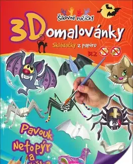 Pre deti a mládež - ostatné 3D omalovánky Pavouk, netopýr a kočička