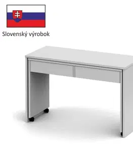 Písacie a pracovné stoly KONDELA Versal New rozkladací pc stolík biela