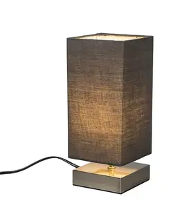 Stolné lampy Moderná stolná lampa sivá s oceľou - Milo