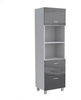 Kuchynské skrinky stojace Kuchynská skrinka Lucjan 60KPM 1F2S 2100 LUX čierna