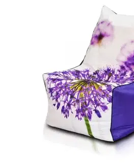 Sedacie vaky a kocky Sedací vak Solid Modern TiaHome - fialové kvety