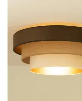 Svietidlá  Stropné svietidlo WENTA 1xE27/60W/230V priemer 50 cm hnedá/juta/béžová H0786