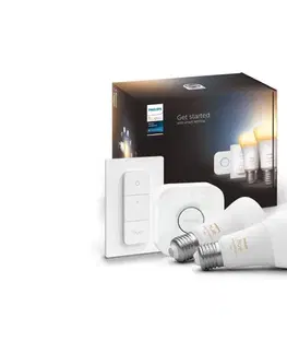 LED osvetlenie Základná sada Philips Hue WHITE AMBIANCE 2xE27/8W/230V + Hue Bridge a stmievač 8719514291812